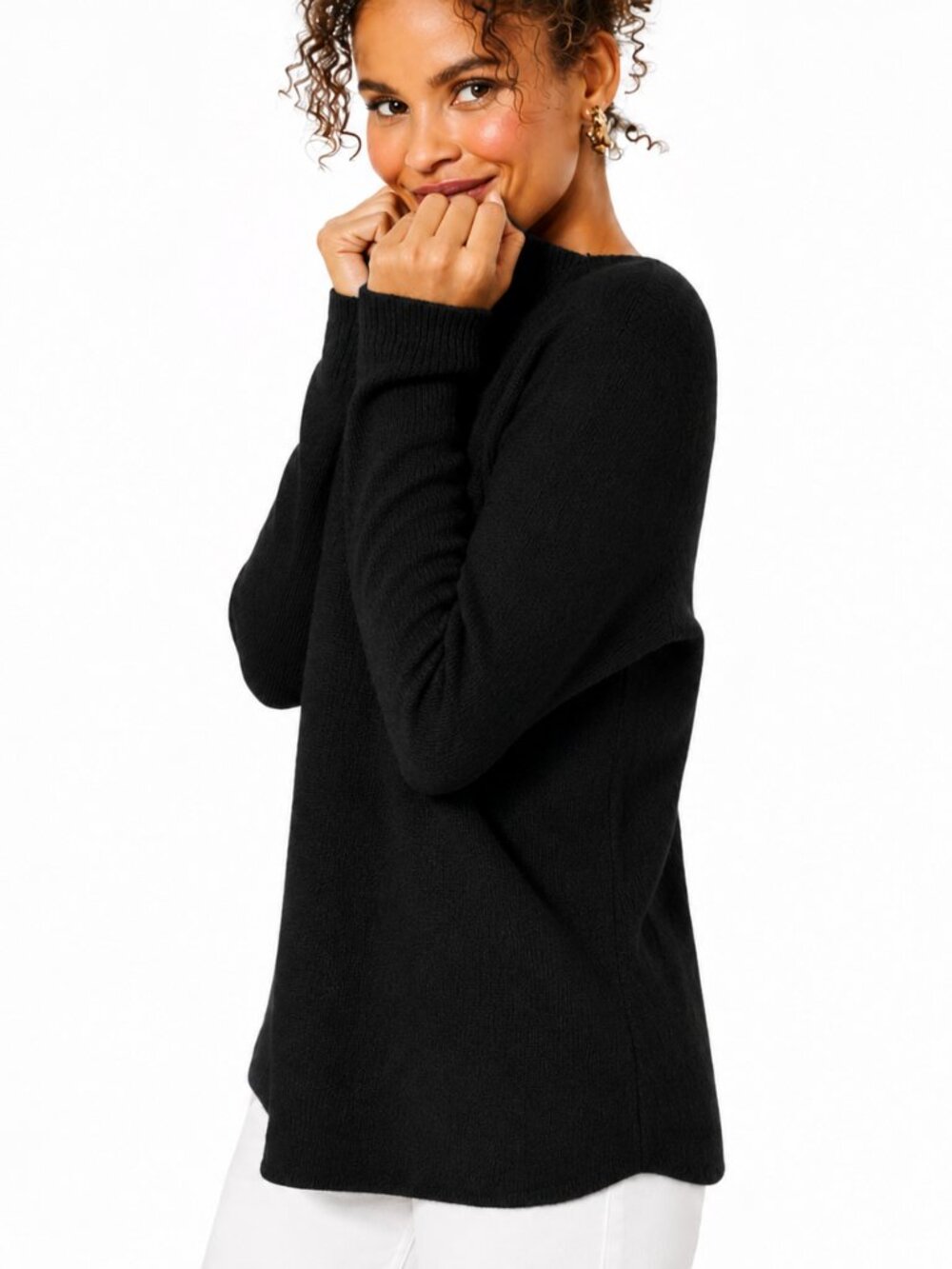 Oscar de la Renta Black Buttoned Knit Sweater Long Sleeves - Picture 3 of 8